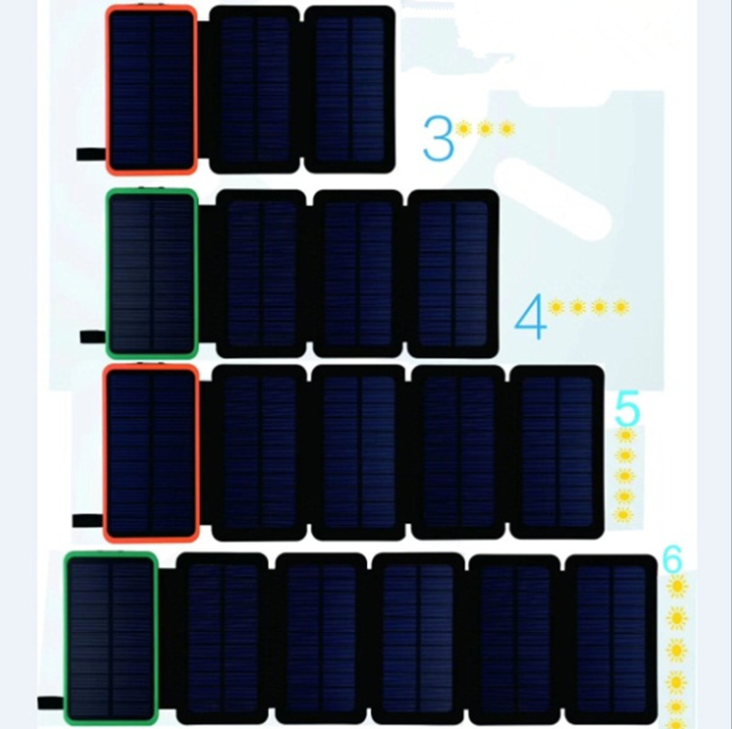  with 6pcs solar panel 24000MAH solar charger solar power bank