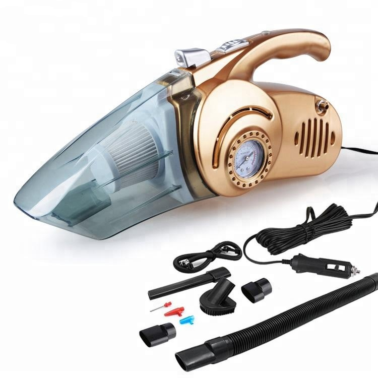 4 in 1 portable air pressure tire gauge led light car vacuum cleaner with tire inflator