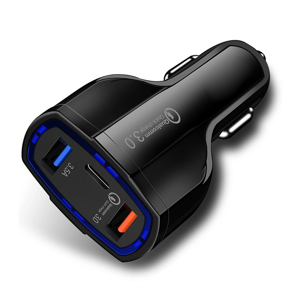  Newest Portable Dual USB+TYPE C Quick Charge 3.0 Car Charger Mobile Phone Charger USB Car Charger